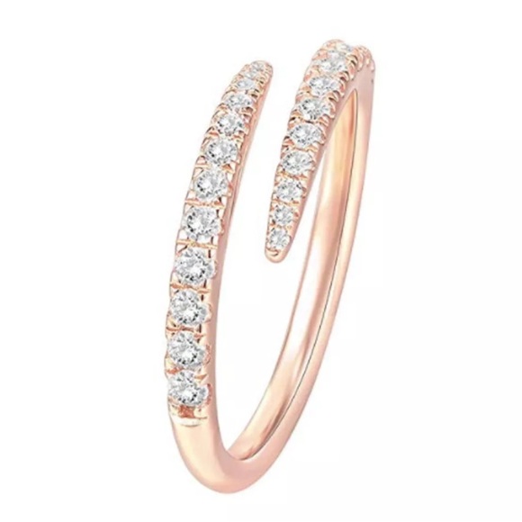 Women Fashion  Silver Drill Zirconia Open Band Ring - Picture 7 of 10